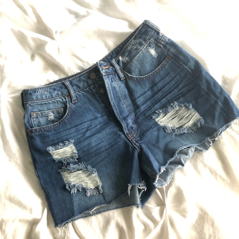 High Waisted Denim Jean Shorts NEW